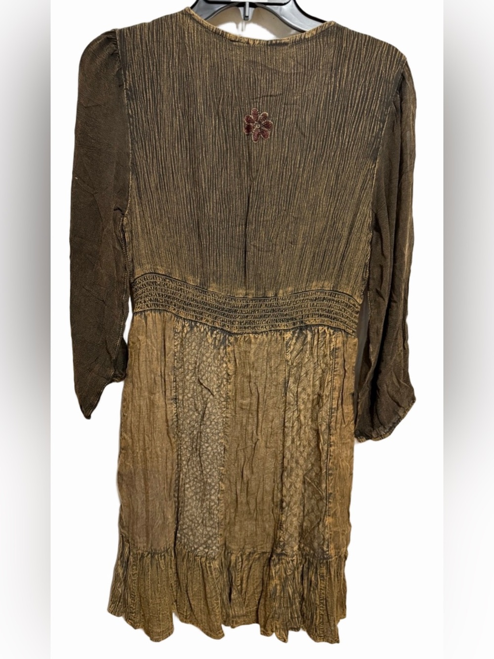 Young Threads Bohemian V-Neck Velvet Smocked Waist Dress - Picture 5 of 10